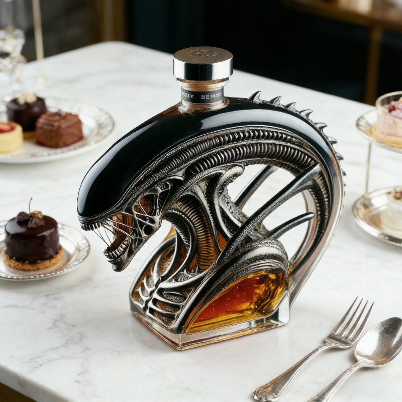 Glass Decanter Whiskey - Alien Xenomorph Shaped Whiskey Decanter, Sci-Fi