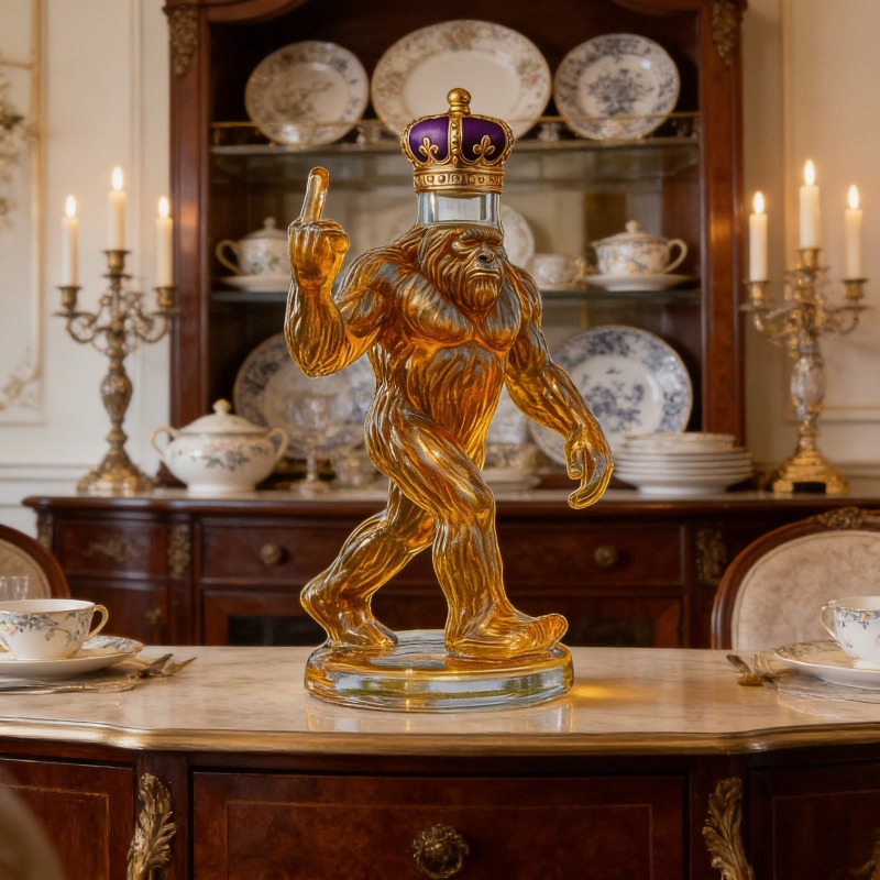 Glass Decanter Whiskey - Funny Bigfoot Crown Whiskey Decanter, Novelty