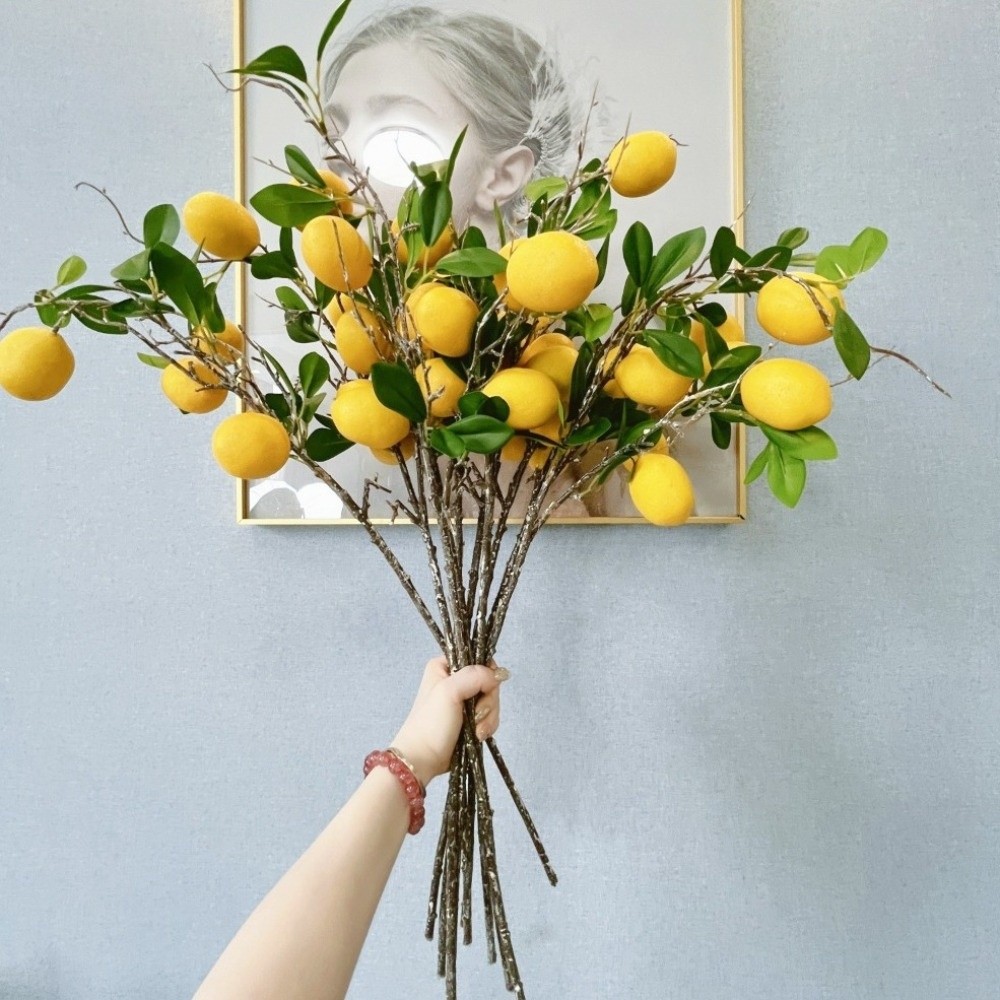 Quiet Luxury Lifestyle - Green Leaves Artificial Lemon Branch Luxury
