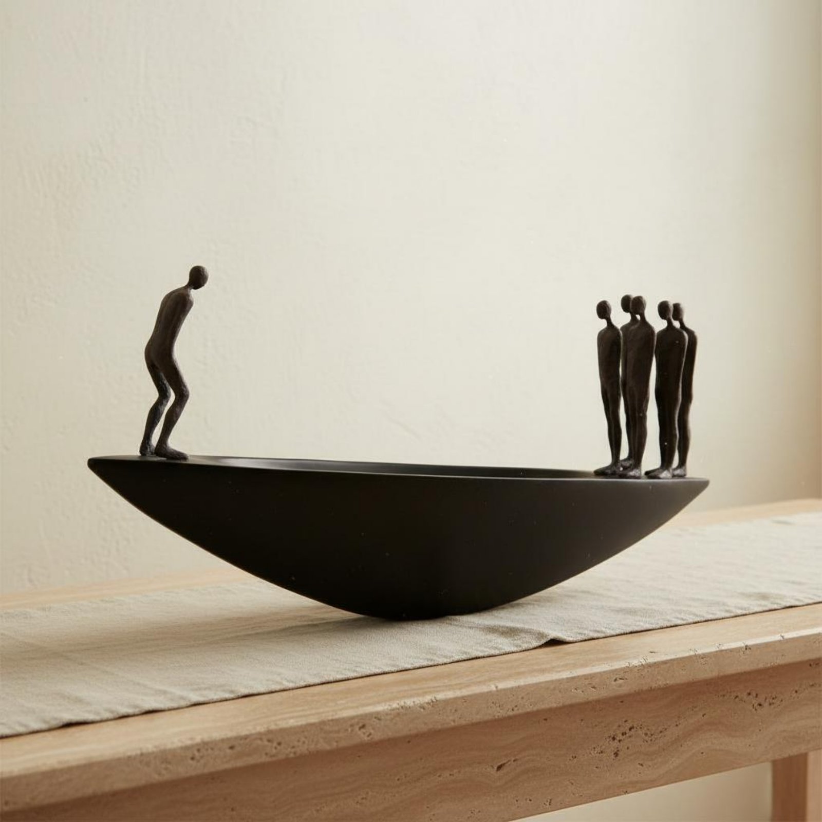 Quiet Luxury Lifestyle - Modern Resin Sailboat Statue Artistic Wabi-sabi