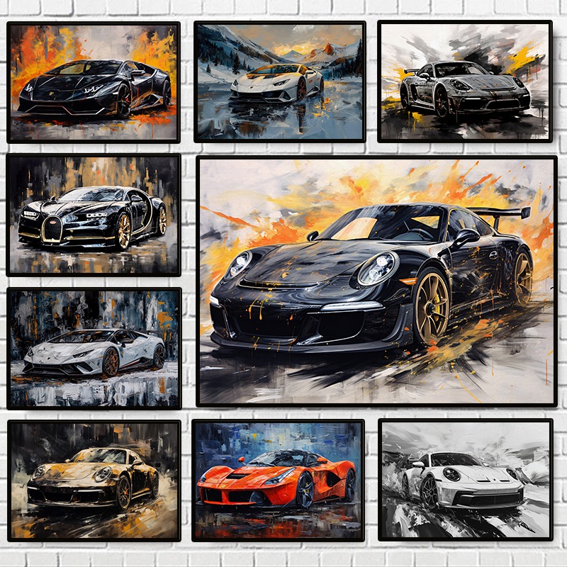 Quiet Luxury Lifestyle - Modern Abstract Luxury Cars Poster Colorful