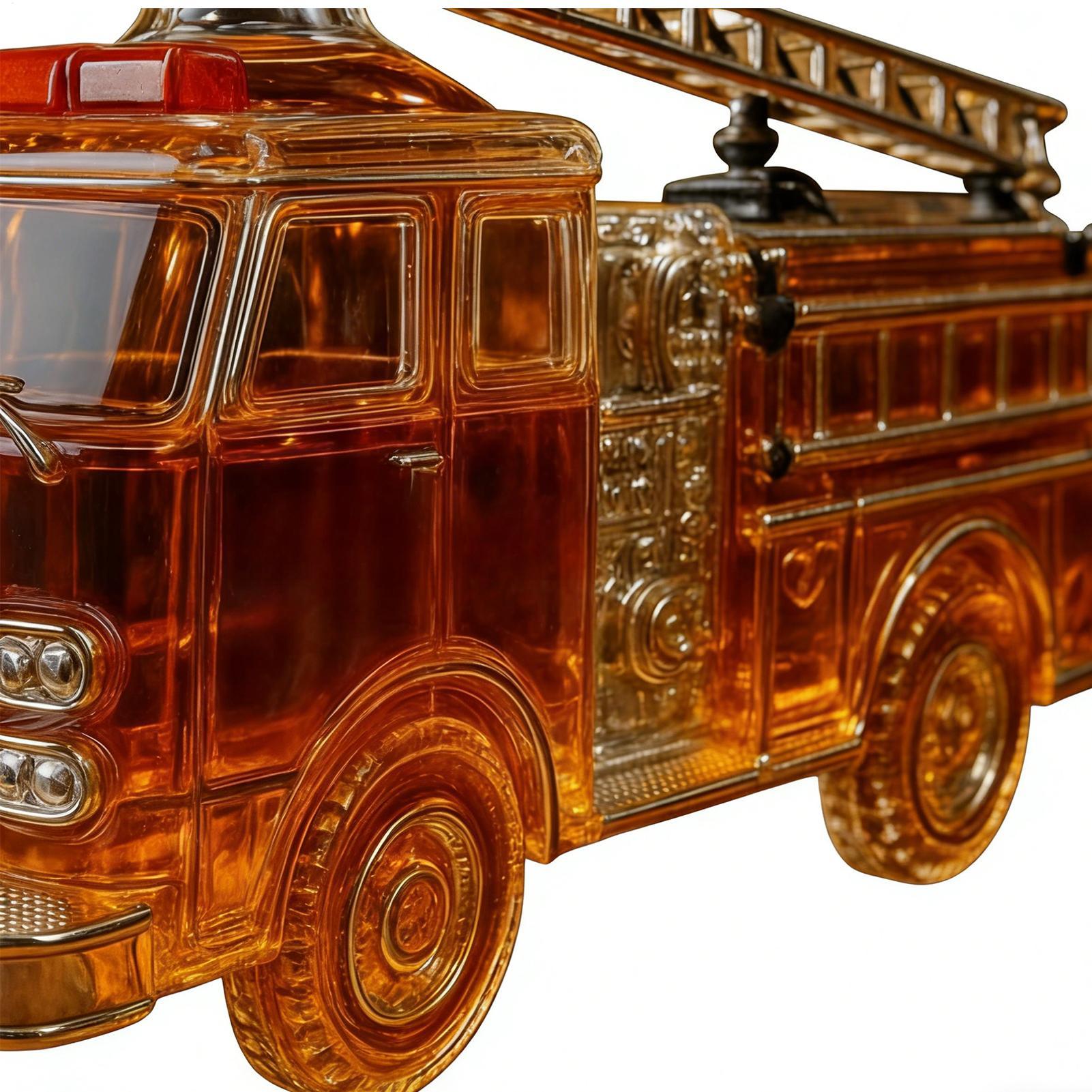 Glass Decanter Whiskey - Whiskey Bottle 300ml Fire Truck Shaped