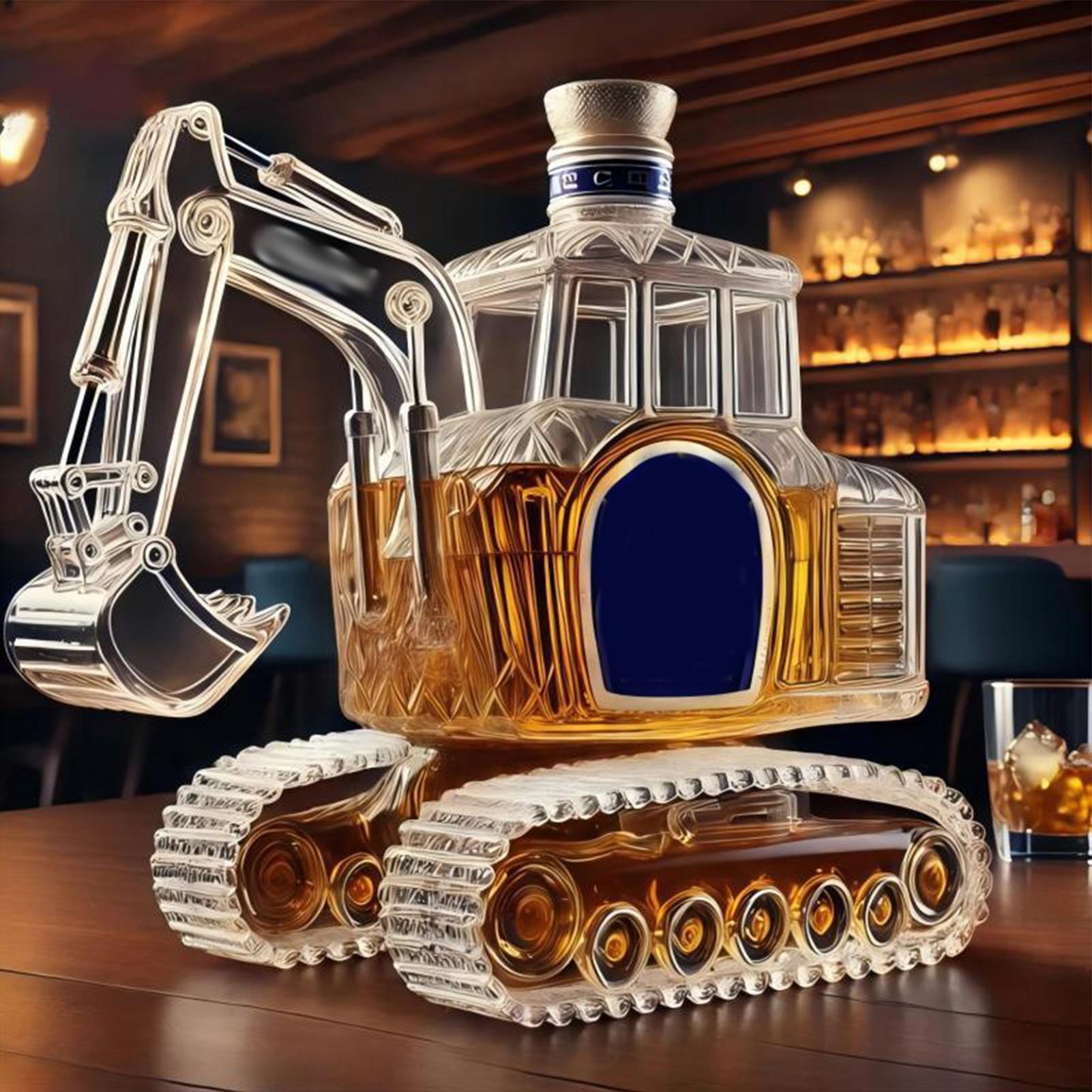Glass Decanter Whiskey - Heavy-Duty Excavator Whiskey Decanter Premium Craftsmanship