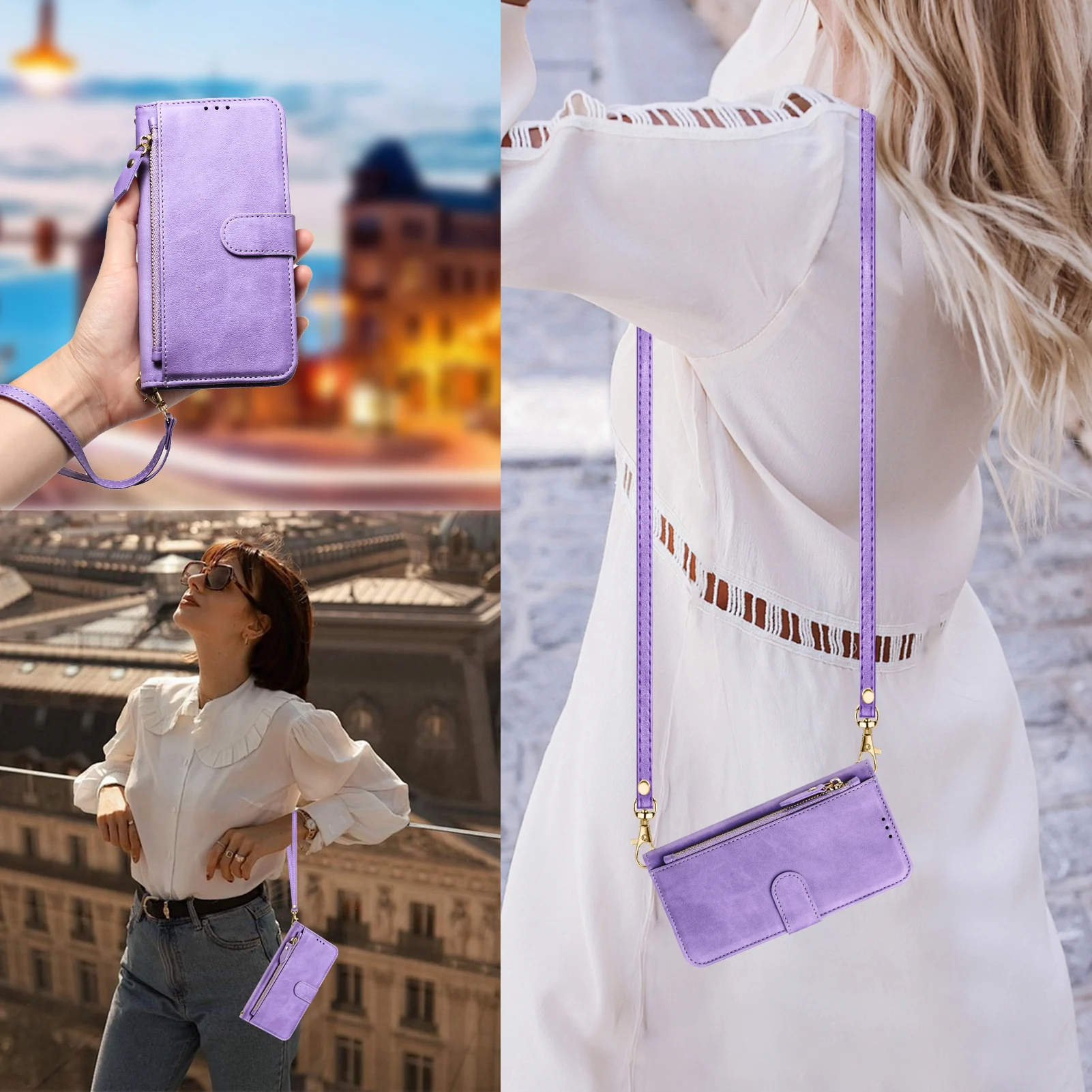 Crossbody Zipper Cards Solt Le - Leather Card Wallet review and price