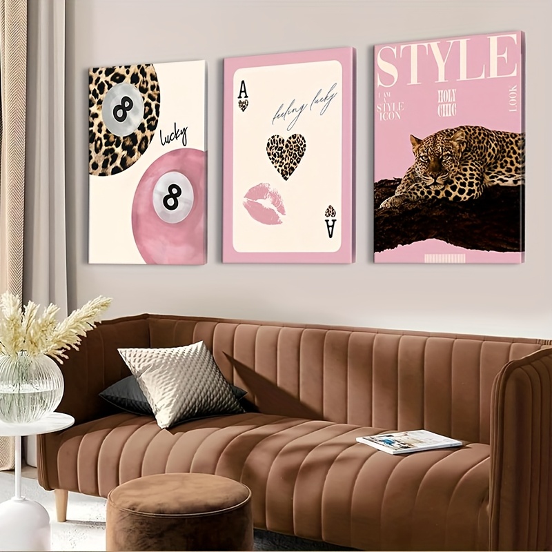 3pcs Leopard Cheetah Canvas Wa - Quiet Luxury Lifestyle review and price