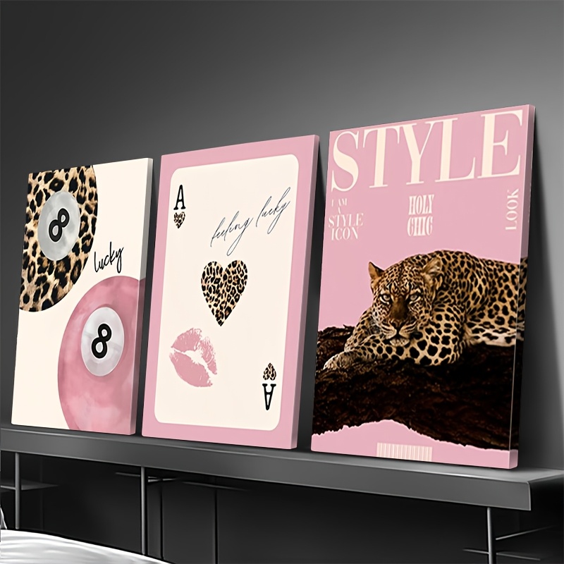 3pcs Leopard Cheetah Canvas Wa - Quiet Luxury Lifestyle review and price
