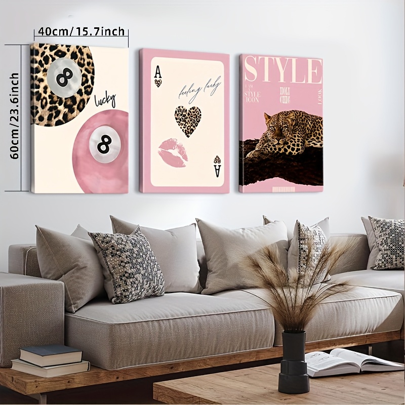 3pcs Leopard Cheetah Canvas Wa - Quiet Luxury Lifestyle review and price