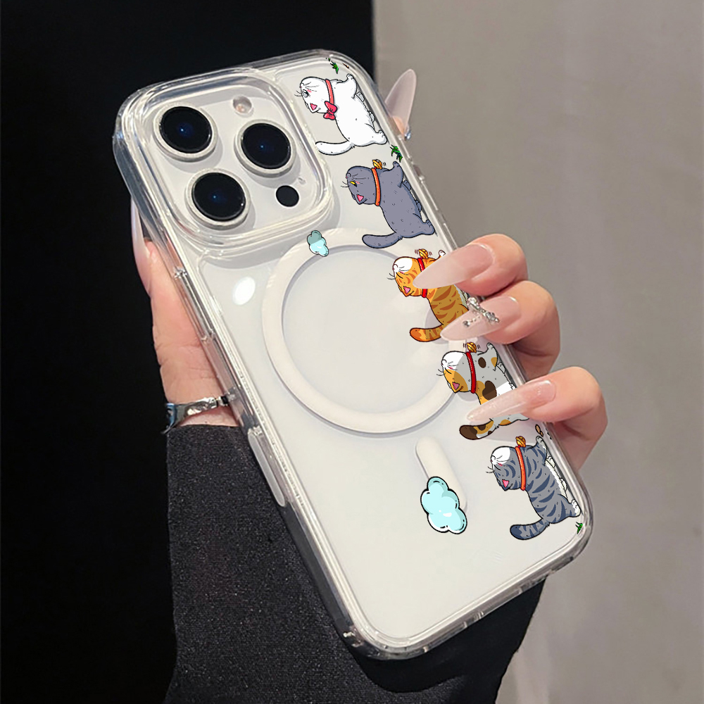 Cute Cartoon Cat Clear Phone C - Apple Iphone 15 Pro Max review and price