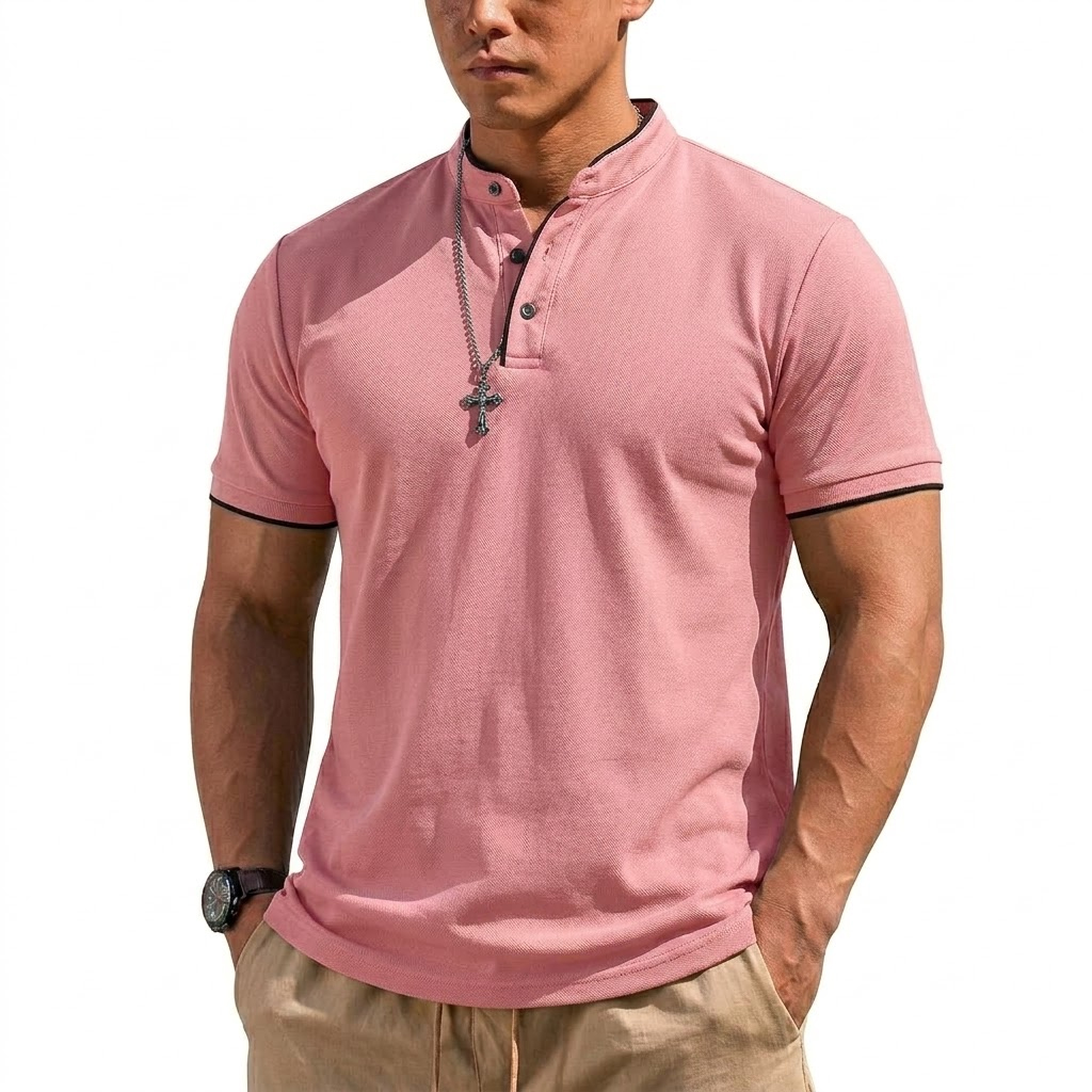 Summer Short Sleeve Henley Shi - Luxury Lifestyle Men review and price