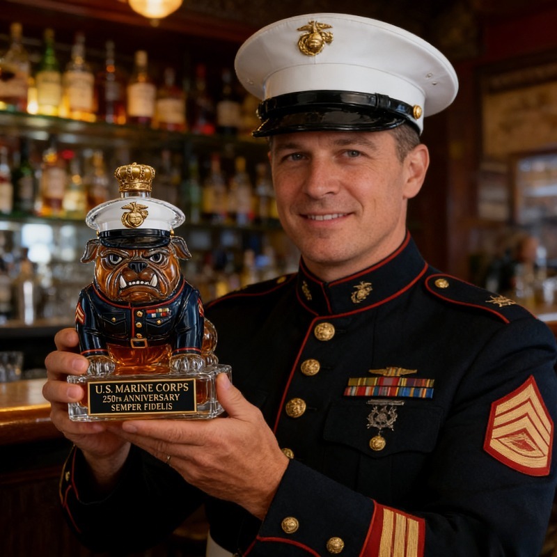 U.S. Marine Corps Bulldog Whis - Glass Decanter Whiskey review and price