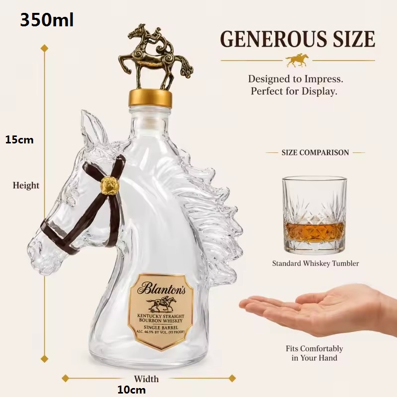 350ml Horse Shaped Glass Whisk - Glass Decanter Whiskey review and price